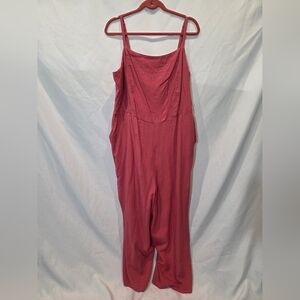 Old Navy Women's Size XXL Coral Pink Jumpsuit Pockets Adjustable Starps NWT